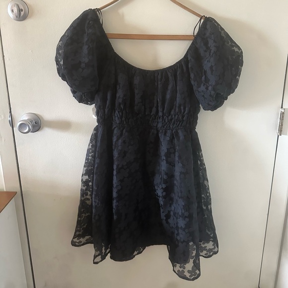 Altar'd State Dresses & Skirts - NWT Altar’d State Black dress floral formal cute sundress puff sleeves